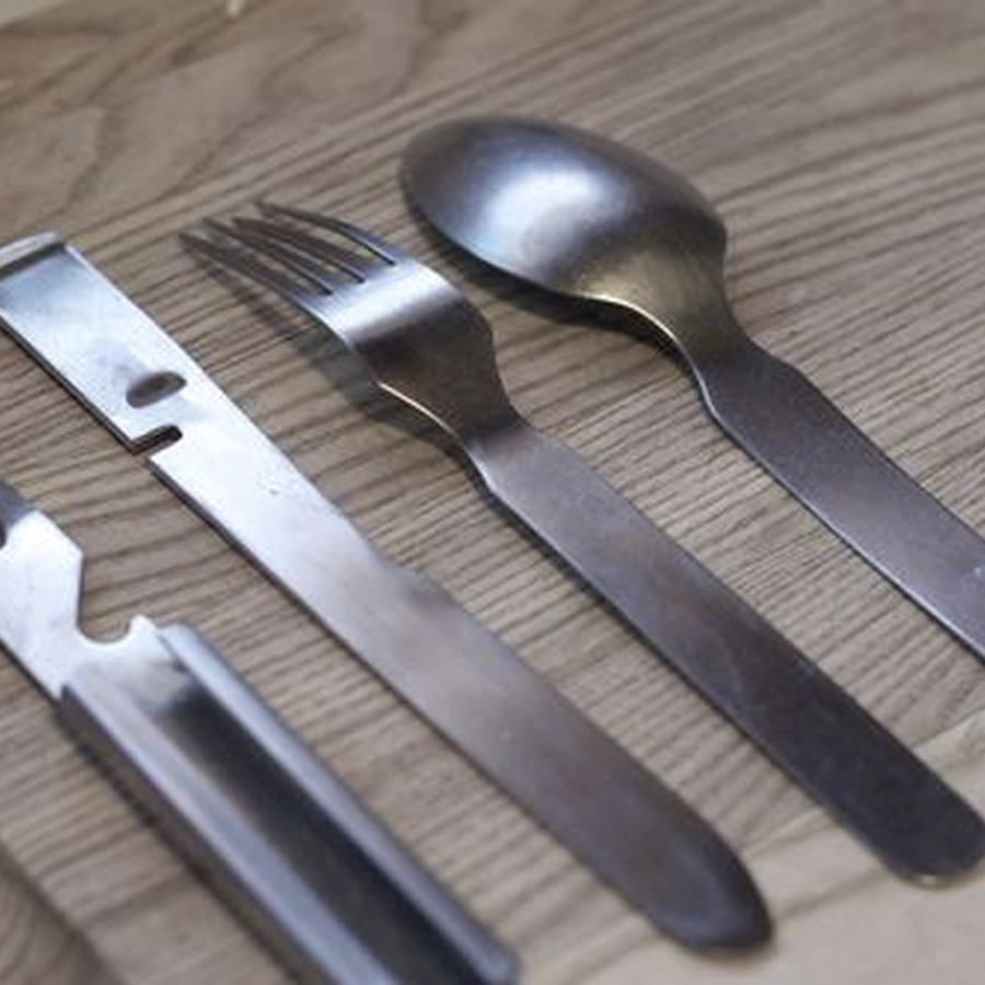 Representative photograph of this type of equipment; not the exact Camping Cutlery / Utensil Set