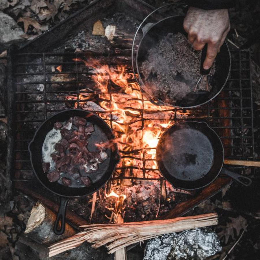 Representative photograph of this type of equipment; not the exact Camping Grill / BBQ Rack