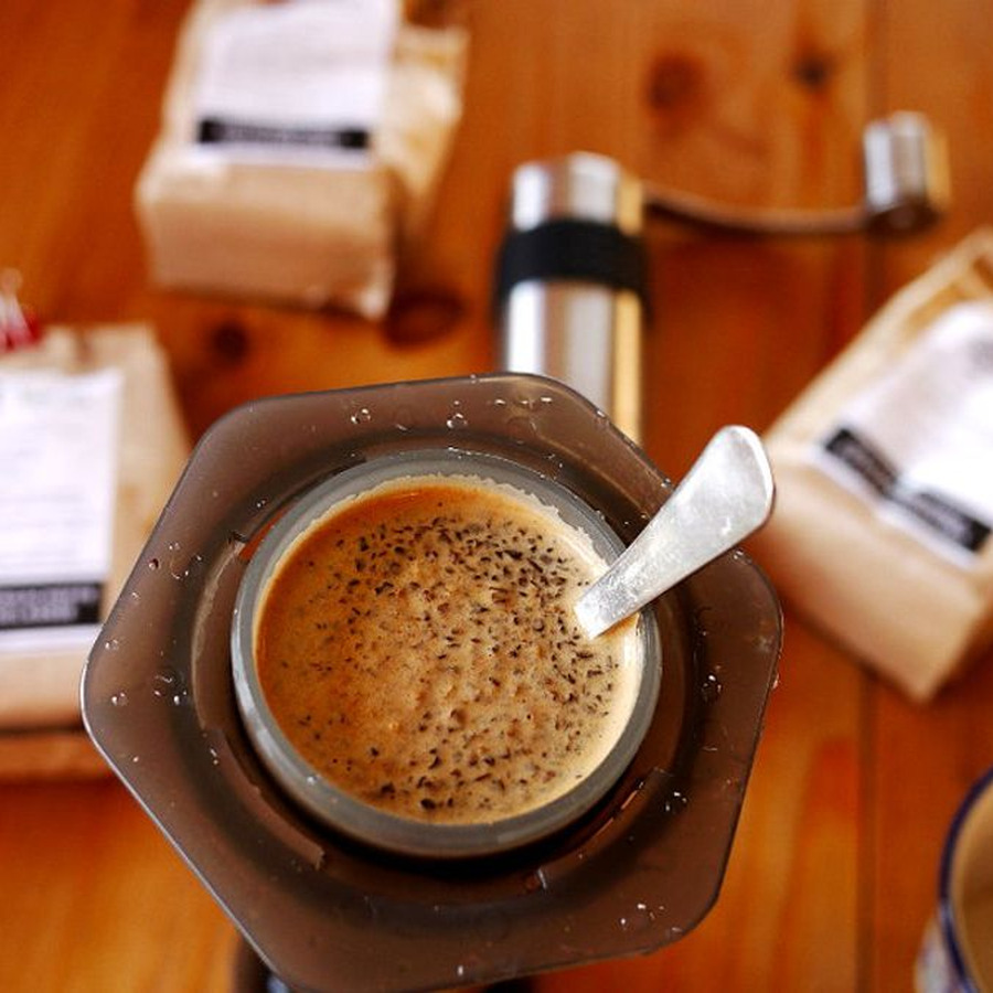 Representative photograph of this type of equipment; not the exact Portable Camping Coffee Maker